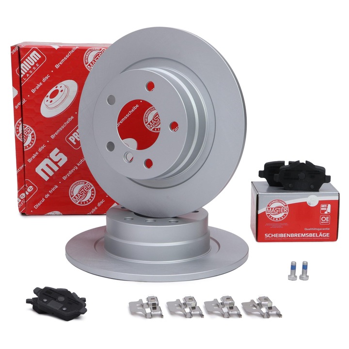 Master-Sport féktárcsa és fékbetét készlet, BMW 1 (E81, E87), 3 (E90), 3 coupe (E92) modellekhez, 296mm, 10.4mm vastagság