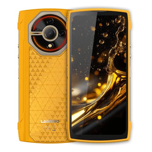 Telefon Mobil LAGENIO Panther 2 Pro, Galben, 4G, 6.7" HD+ 120Hz, 24GB RAM (8GB + 16GB Extensibili), 256GB ROM, 50MP, Android 15, Unisoc T7250, Lumini RGB, NFC, OTG, 5150mAh, 18W, Dual SIM