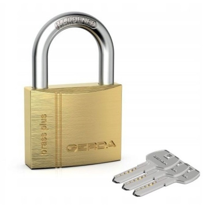 Lacat palak cu corp din alama Gerda KMKN S50, cheie simetrica, 50x40,5x16mm