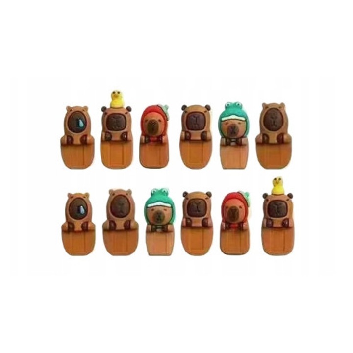 Calendar de Advent cu Figurine și Stickere Capybara, set, 12 figurine, pentru fete