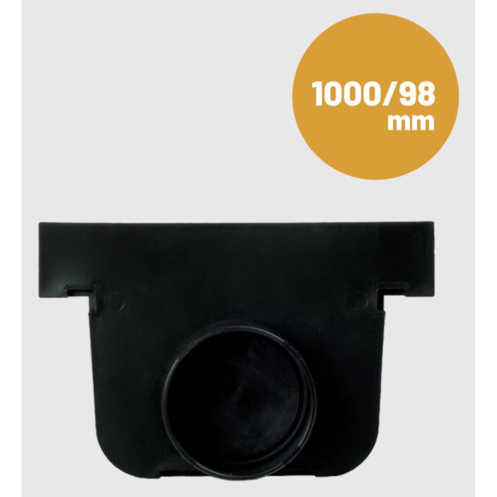 Vakdugó vízelvezető rendszerhez, UN 1000x98mm, 85,5mm magas, fekete színű