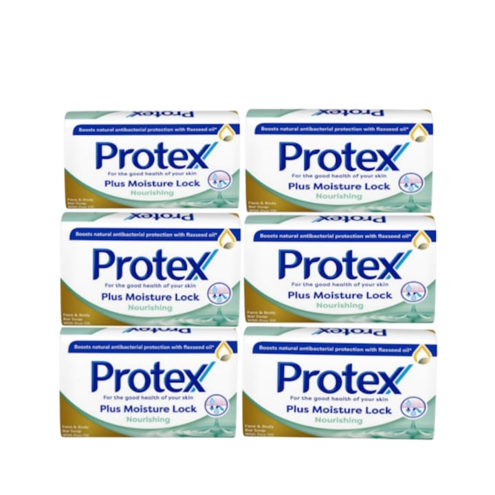 Pachet 6 x Sapun solid Protex Plus, 90g, hidratant, unisex