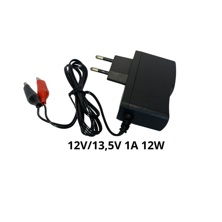 Incarcator auto universal Luka 12V 1A pentru acumulatori AGM/gel 5Ah-18Ah, cu prindere tip crocodil