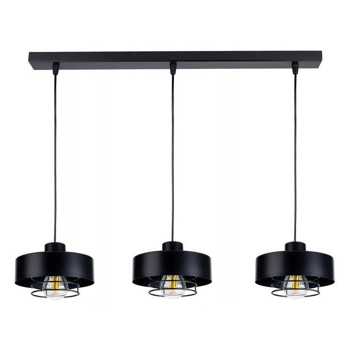 Висяща лампа Loft Cube 20см, 3x E27, Черна