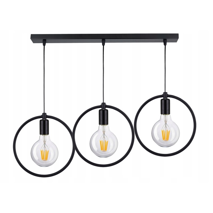 Висяща лампа Loft E27 с 3 крушки, регулируема на височина