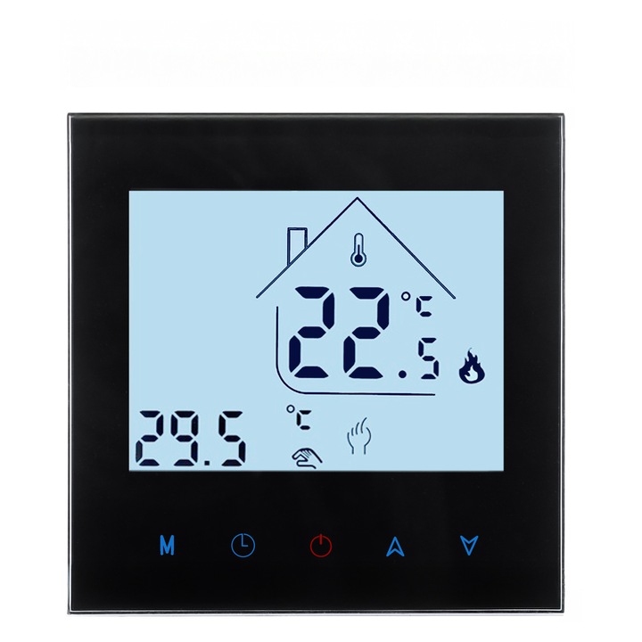 Termostat electric, luka, 16A, Wi-Fi, negru, model 002