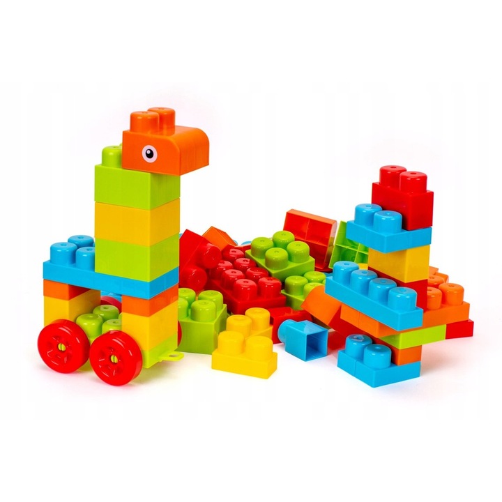 Technok Építőkészlet, 70 elem, vegyes formák, sokszínű