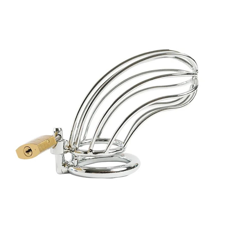 Centura pentru penis din otel inoxidabil, Fantasy, 12 cm, set cu 3 inele metalice, dimensiuni universale