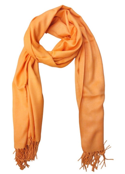 Esarfa dama pashmina portocalie caramel, 90% casmir, 10% matase, 140x80cm