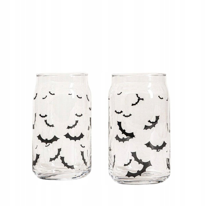 Set 2 pahare GHOST TOWN cu lilieci, 0.32 L, HOMLA