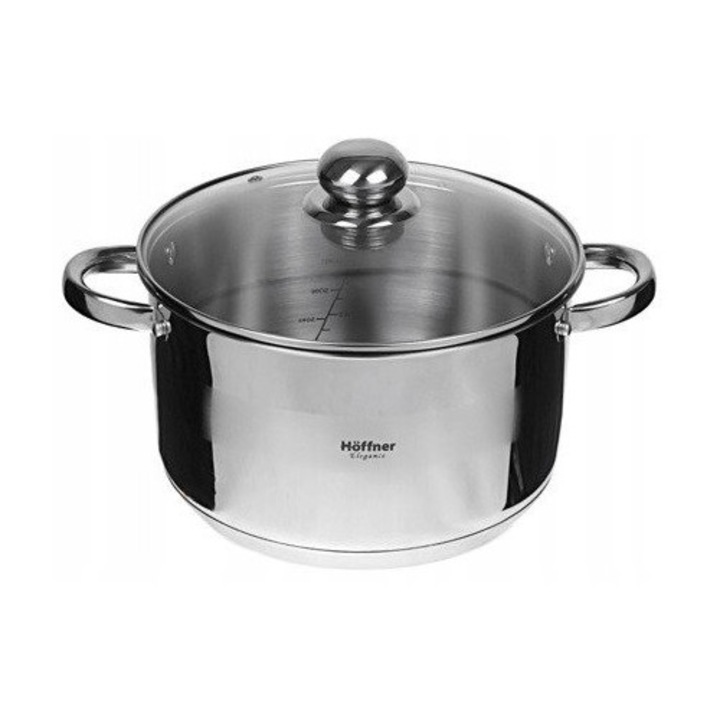 Nagy rozsdamentes acél edény, 27.6L, 40cm, indukciós és gáztűzhelyhez - Hoffner