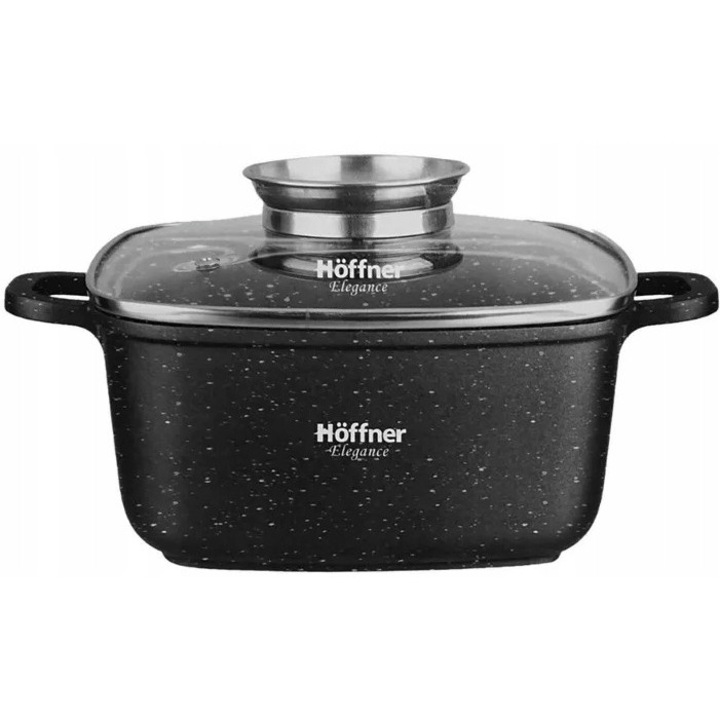 Hoffner márvány edény 6.5L AROMA KNOB, tapadásmentes, indukciós