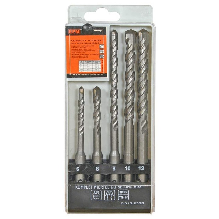 Set de burghie SDS+ pentru beton EPM, 6x8x10x12mm, 135°