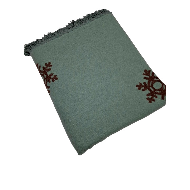 Patura din bumbac100%, Petra, 180 x 220 cm.pentru doua persoane, verde