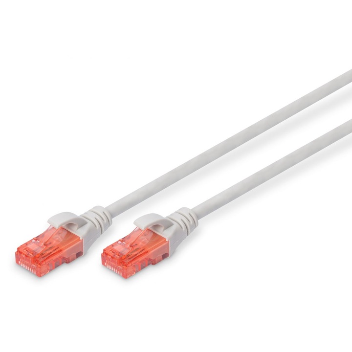 Cablu retea CAT6 U-UTP, Digitus, 2.5m, gri