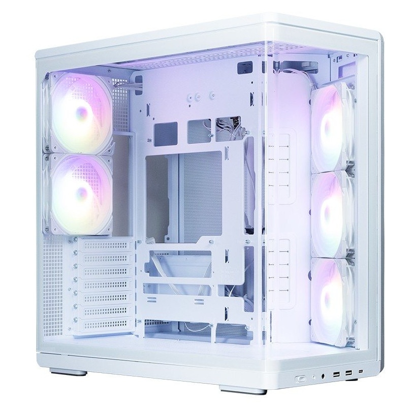 Carcasa Zalman P60 Mid-Tower, 5 ventilatoare ARGB, alb - eMAG.ro