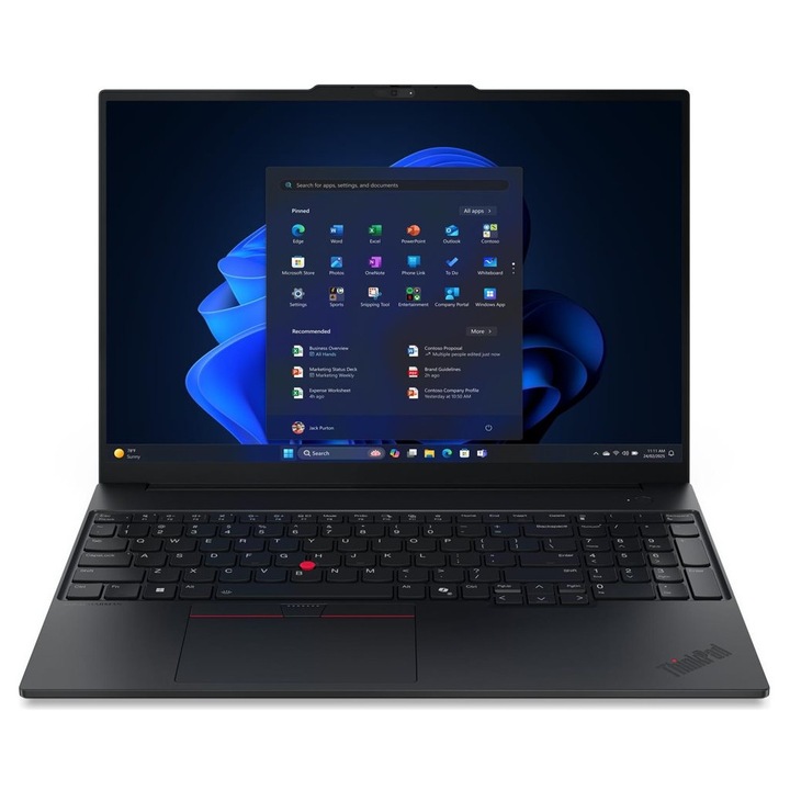 Лаптоп Lenovo ThinkPad E16 Gen 3, 21ST0053BM.8GB, 16", AMD Ryzen 5 220 (6-ядрен), AMD Radeon 740M, 8 GB 5600 MHz DDR5, Черен
