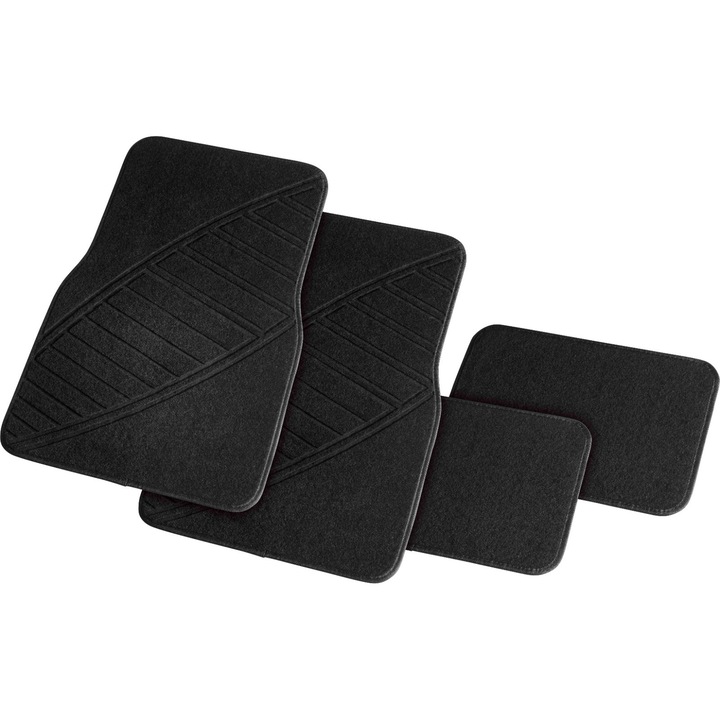Set 4 covorase Auto, ®OPTIMDEKO, Antiderapante, Protectie zilnica, Durabilitate Maxima, Negru, Universale