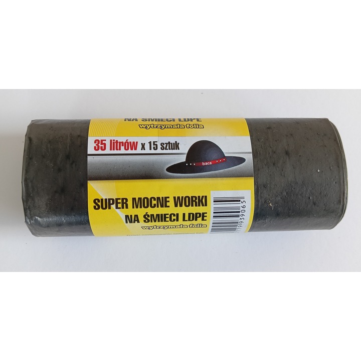 Торби за отпадъци, UN, 35л, комплект 15 броя, 50x60см, черни