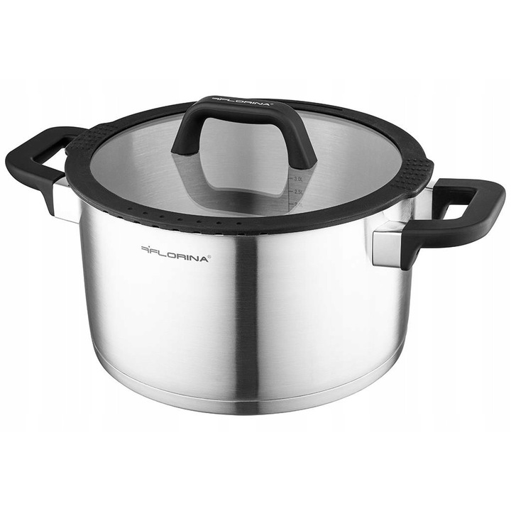 Oala Florina Chef 6L Inox, 24cm, Capac cu Sita, Mateusz Gessler