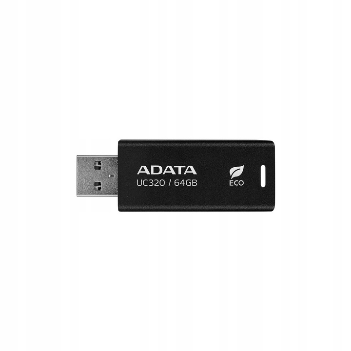 Stick USB ADATA UC320 64GB, USB 3.2, Negru, Design Eco