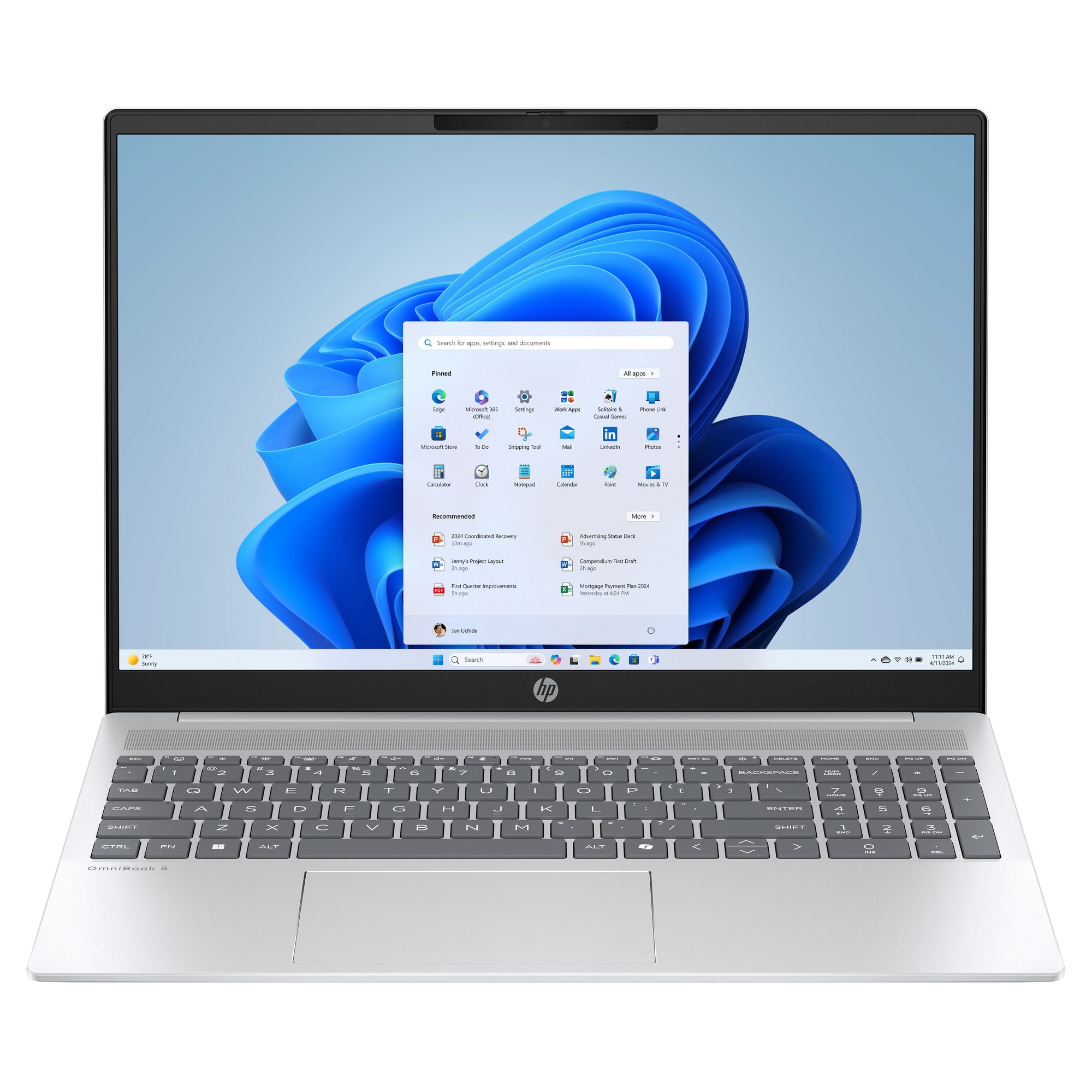 Laptop HP OmniBook 5, 16", Intel Core Ultra 5, 16 GB, 2K, argintiu