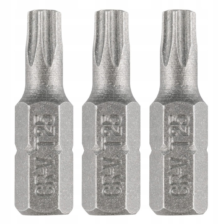 Set 3 Biti Torx T25 x 25mm, Otel CrV, GRAFIT