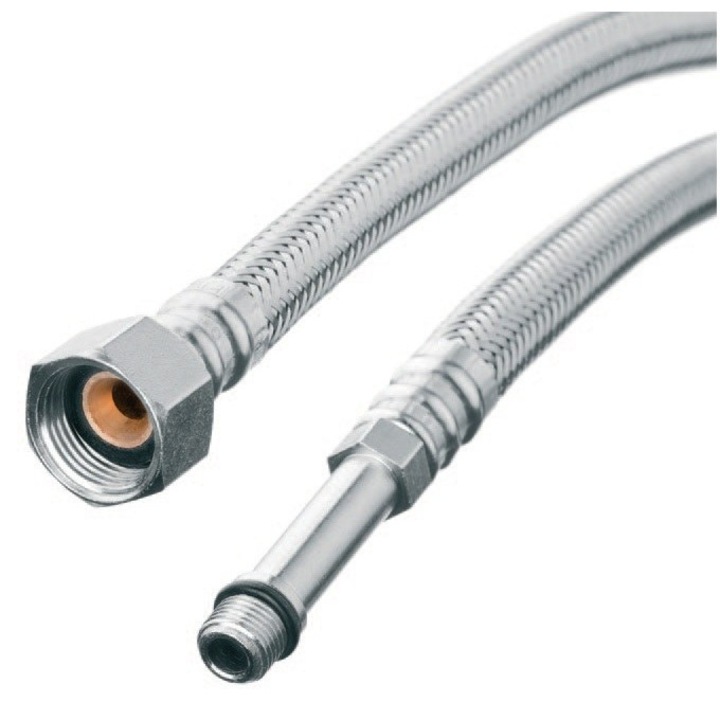 UN szerelvények, rozsdamentes acél tömlő, 50cm hosszú, 1/2