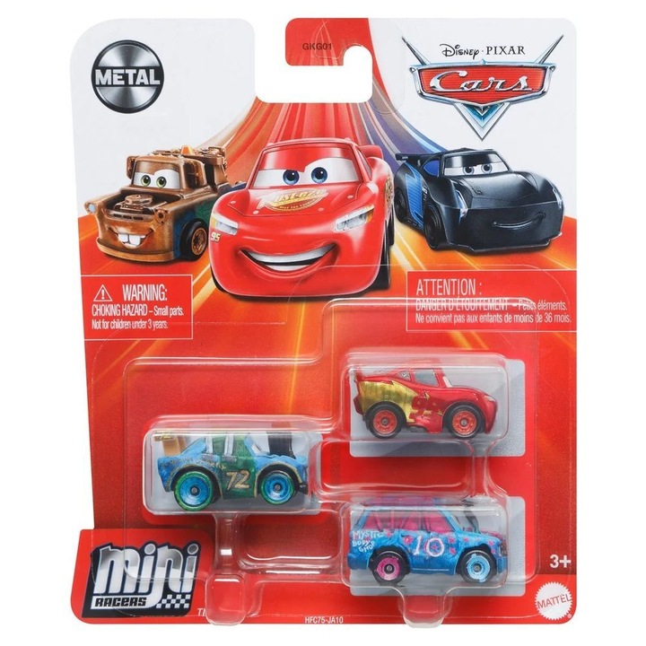 Комплект от 3 метални колички Disney Cars Mini Racers Thunder Hollow
