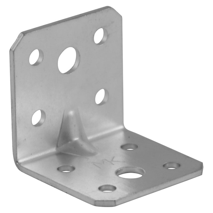 Conector de constructii UN 40x40x2mm cu prelucrari, otel zincat