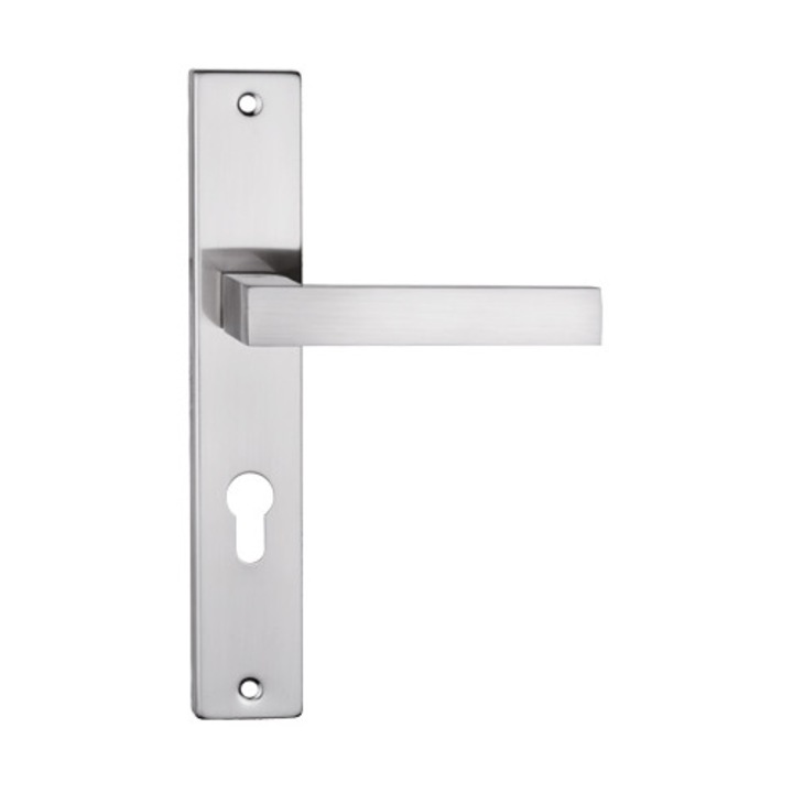 Set manere usa UN, Qubik, patina, 72mm, pentru usi interioare si exterioare, 2 bucati