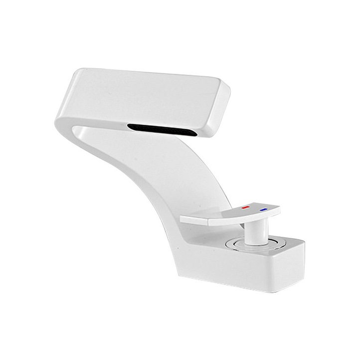 Csaptelep, szökőkút stílusú, meleg és hidegvíz használatra, fehér, 28x18x7cm