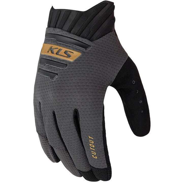 Manusi Ciclism KELLYS CUT OUT LONG, Negru-Gri, Marime XS