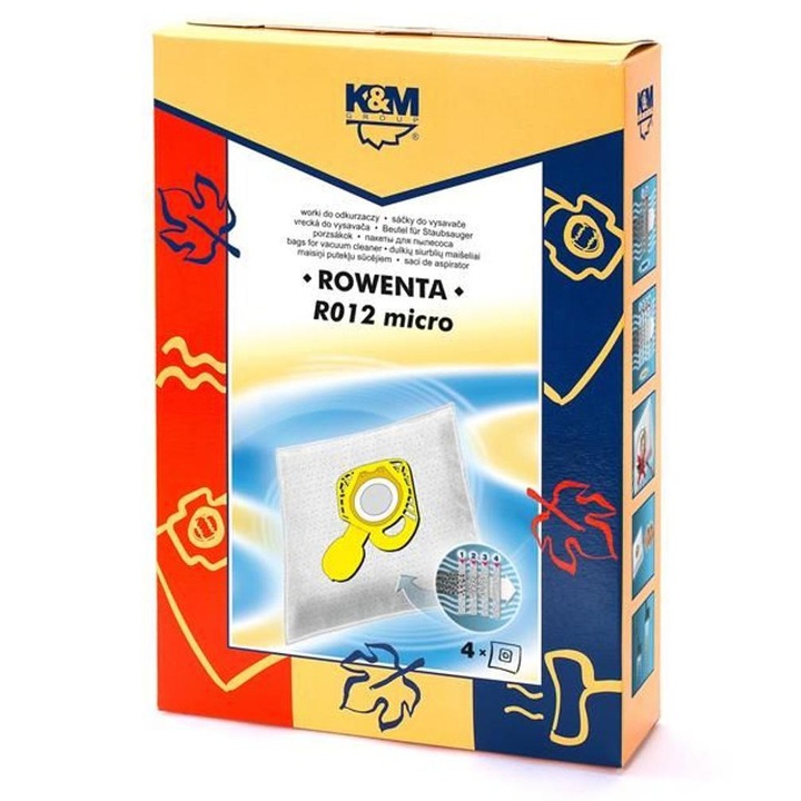 Set 2 x 4 Sac Aspirator Rowenta, K&M, Sintetic