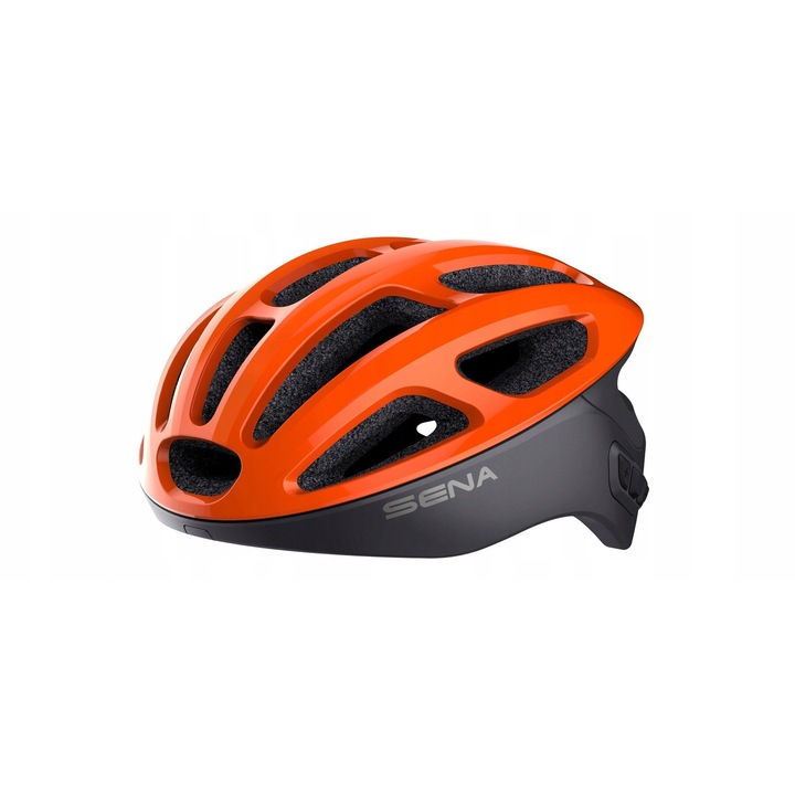 Casca de protectie Sena Smart Cycling Helmet R1, Bluetooth, portabilitate, port USB, portiune 50-55cm, culoare Electric Tangerine