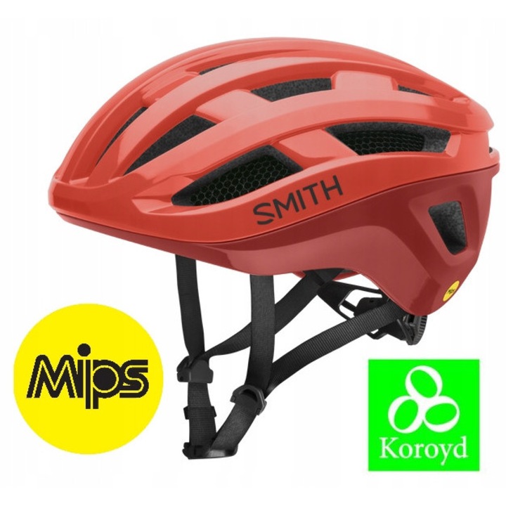 Casca Smith Persist 2 MIPS Koroyd, piros, L (59-62 cm), optimális szellőzés, fejlett védelem