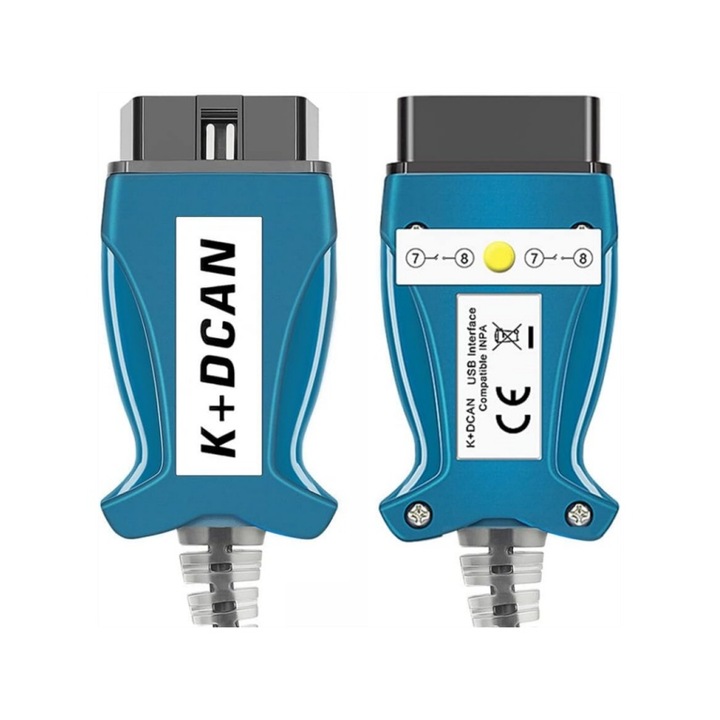 Instrument de diagnosticare avansat K-DCAN BMW, dotat cu un cablu de diagnosticare auto cu interfata USB OBD. Include software-ul ISTA D, suporta codarea FT232RL NCS si functionalitatea de programare Winkfp Tool32. Echipat cu un comutator (placa alba)