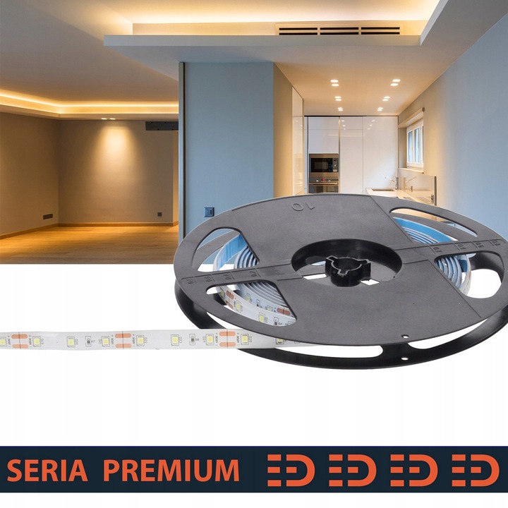 Banda LED Ermetica Alb Cald 12V 60 LED/m 5m Garantie 3 Ani