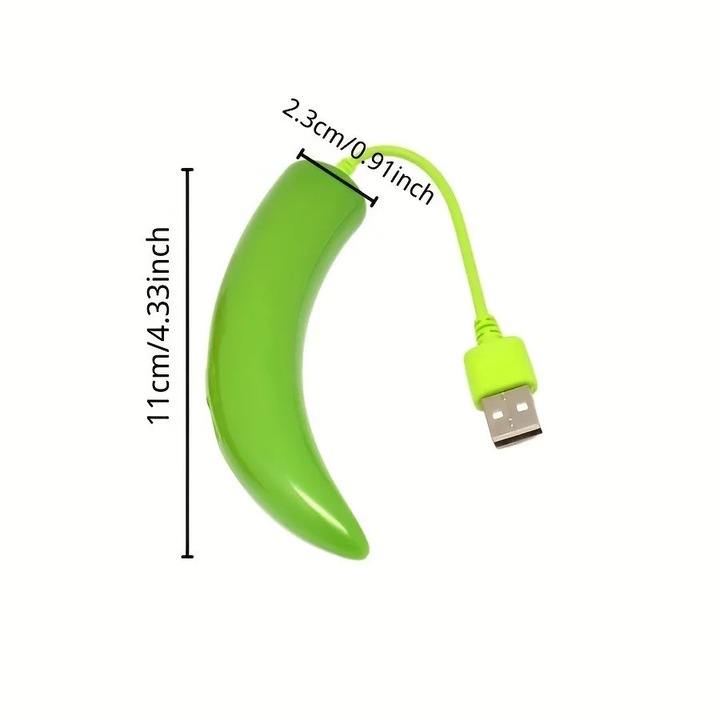 USB 2.0 elosztó, 4 portos, paprika design, zöld, 11x2.3cm