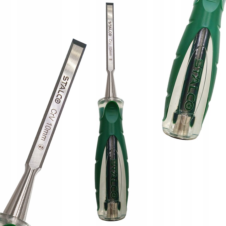 Dalta Stalco Lemn 10mm, Otel Crom-Vanadiu, Maner Ergonomic