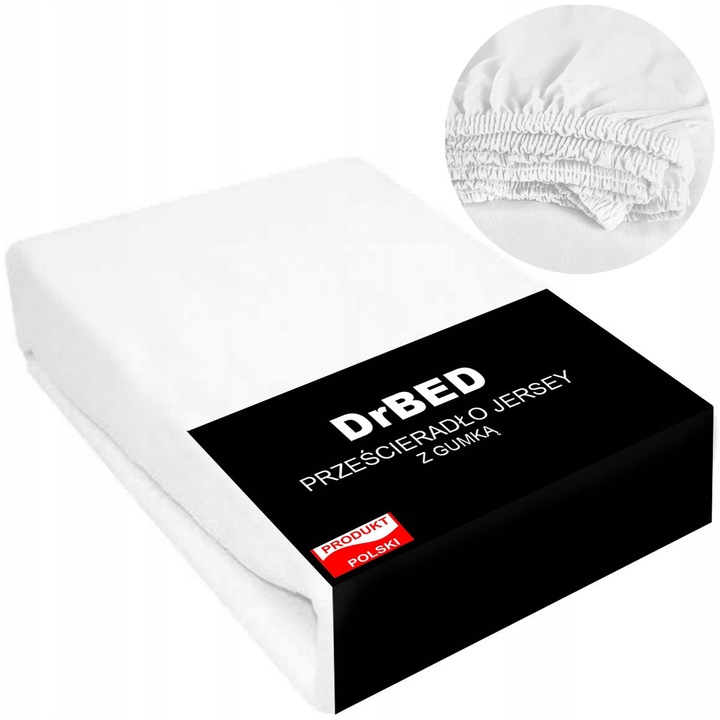 Cearsaf cu elastic 220x200, Bumbac Jersey, Alb, Respirabil, Produs Romanesc