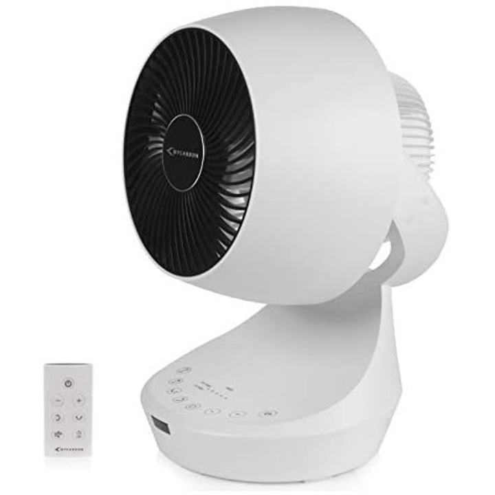 Вентилатор за бюро MYCARBON FSQ-B, 12 скорости, 20 dB, 3D циркулация на въздуха, дистанционно управление, таймер 8 часа