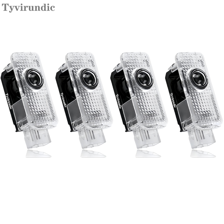 LED проектор за врати на кола Tyvirundic, комплект от 4 броя, прозрачен, 85 lm
