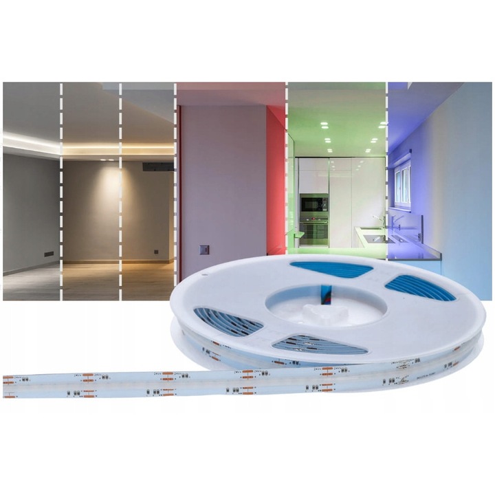 Banda LED 24V COB RGB+CCT 100W IP20 5m - Iluminat Continuu