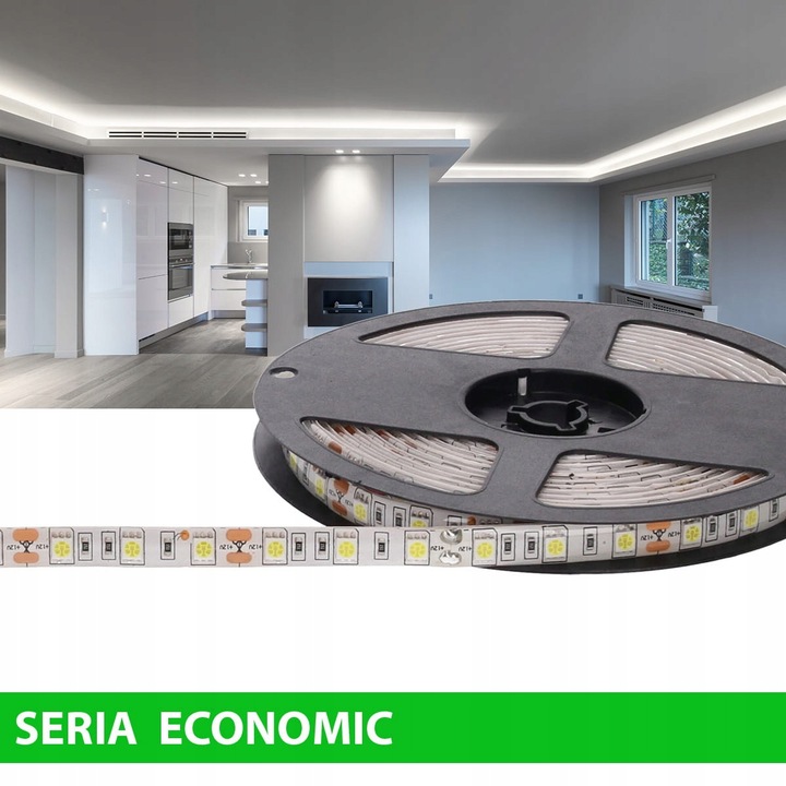 Banda LED Ermetica Alb Rece 12V 60 LED/m 5m