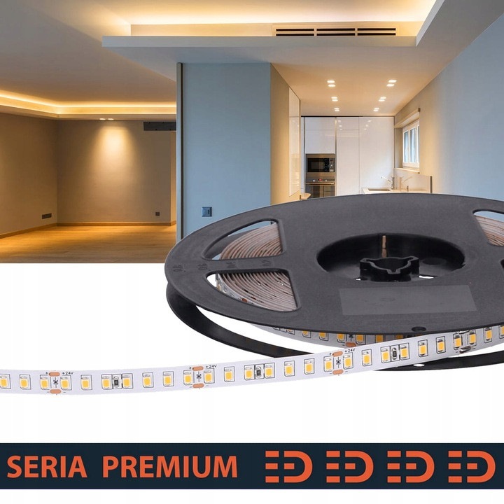 Banda LED Premium 24V 140led/m 14W/m 3000K Alb Cald 1680lm SMD2835