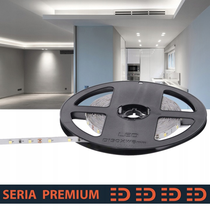 LED лента Slim 6мм Студено Бяло 12V 60 LED/м 5м Гаранция 5 Години