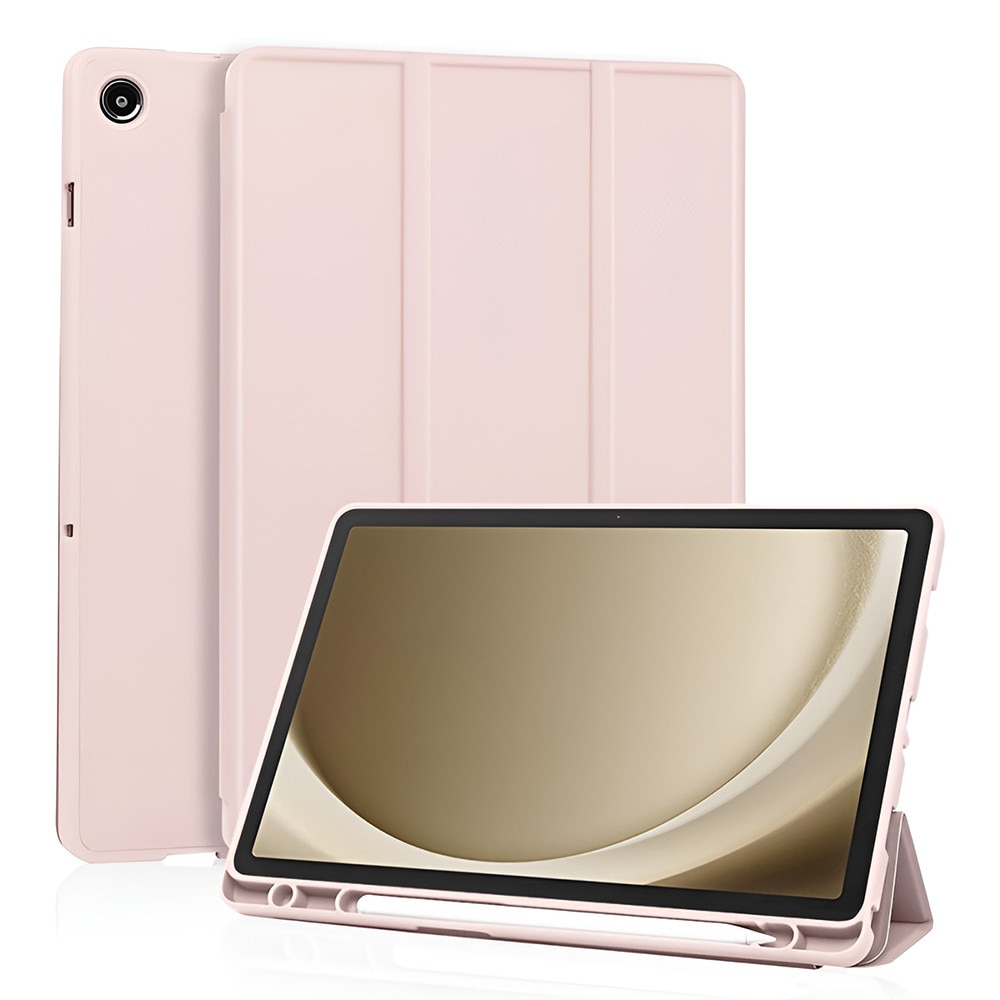 Husa pentru Samsung Galaxy Tab A11 Plus Soft Shell cu functie wake-up/sleep si compartiment pentru stylus, tip stand - roz