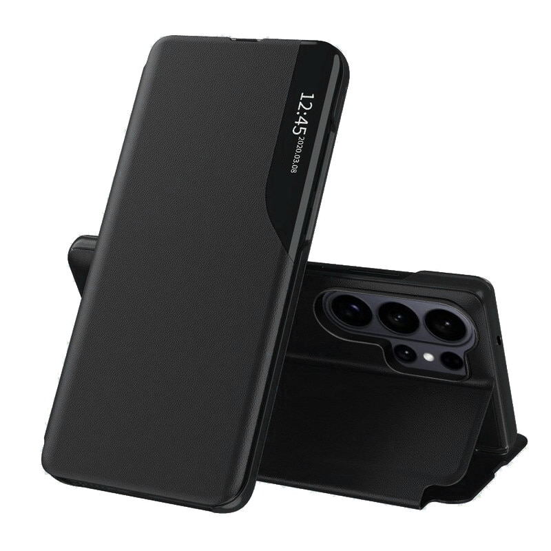 Husa pentru Samsung Galaxy S26 Ultra Tip Carte, S-View, Functie de Stand, Calitate Premium, Antisoc, Protectie Sporita, Negru