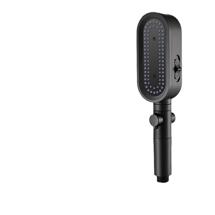 Dus cu maner, cap de dus largit si presurizat, cu suport si furtun